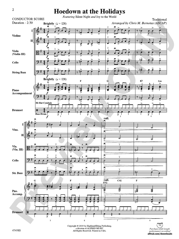 Hoedown at the Holidays - String Orchestra Conductor Score & Parts (Digital Download)