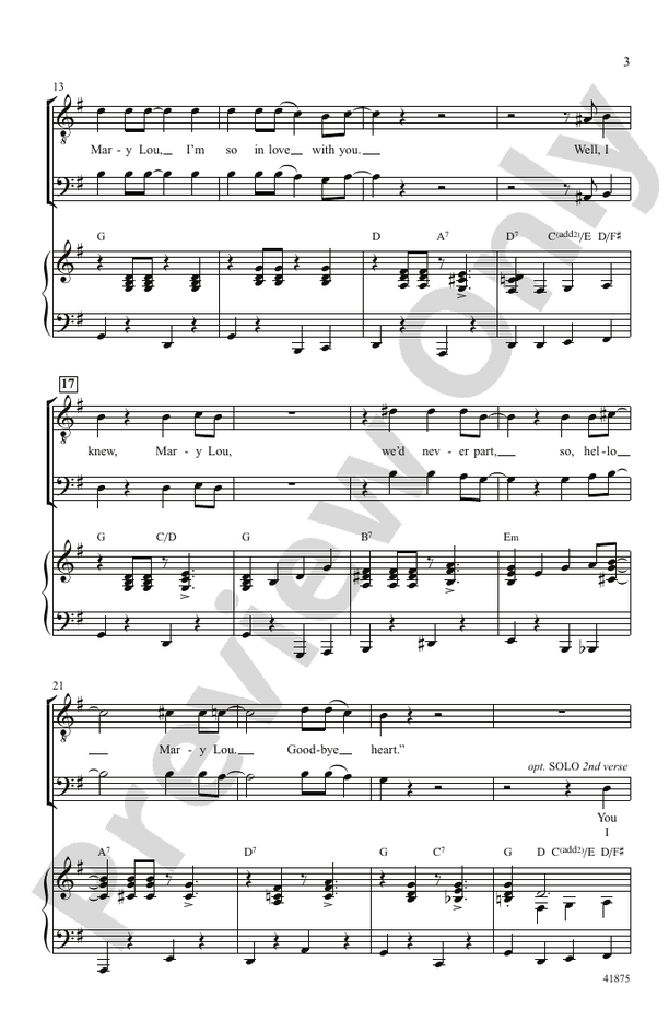 Hello, Mary Lou – TB Choral Octavo (Digital Download)
