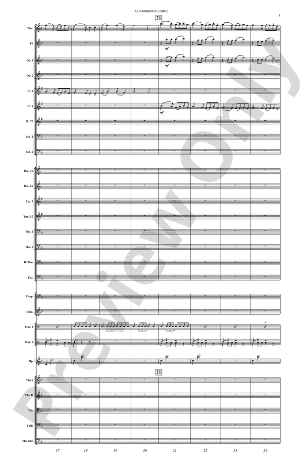 A Cambridge Carol – Full Orchestra Conductor Score & Parts (Digital Download)