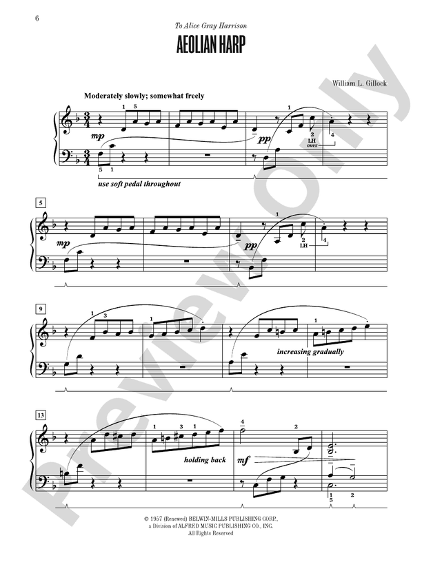 Aeolian Harp - Piano Solo (Digital Download)