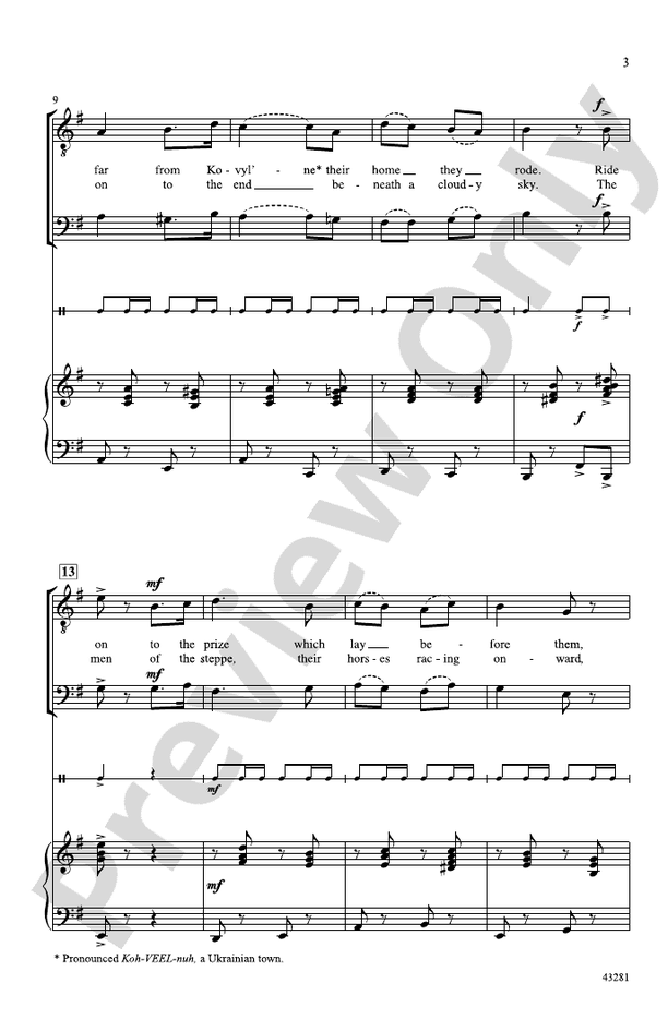 Cossacks of the Steppe – TB Choral Octavo (Digital Download)