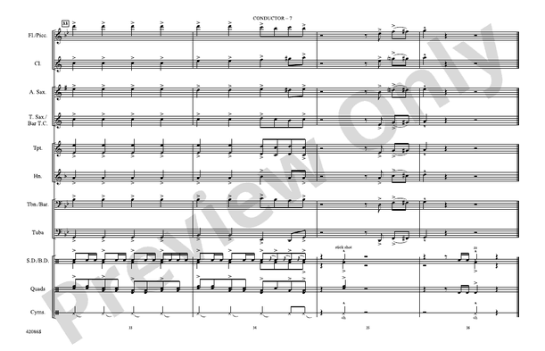 Too Close – Marching Band Conductor Score & Parts (Digital Download)