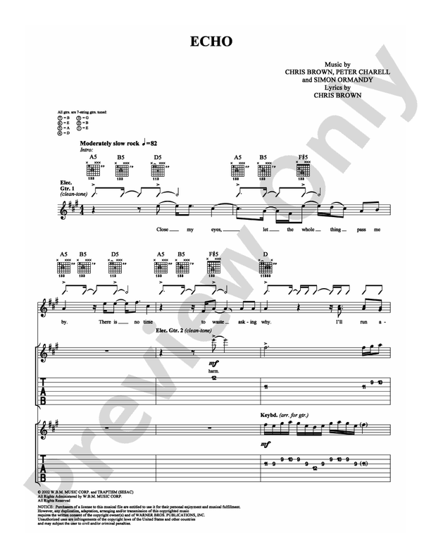 Echo - Guitar TAB (Digital Download)