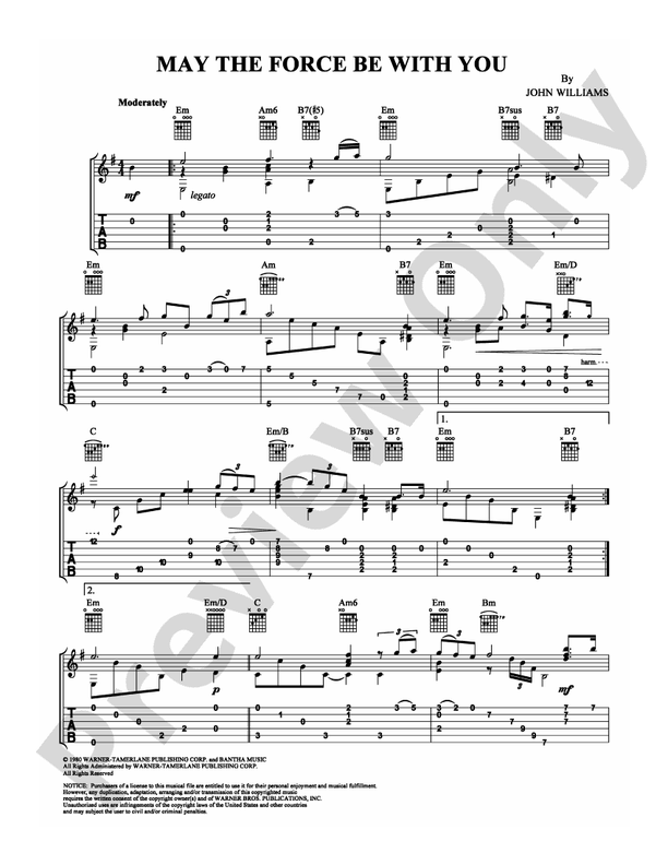 May the Force Be With You - Guitar TAB (Digital Download)