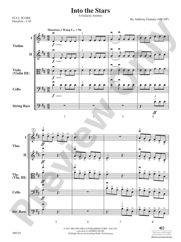 Into the Stars - String Orchestra Conductor Score & Parts (Digital Download)