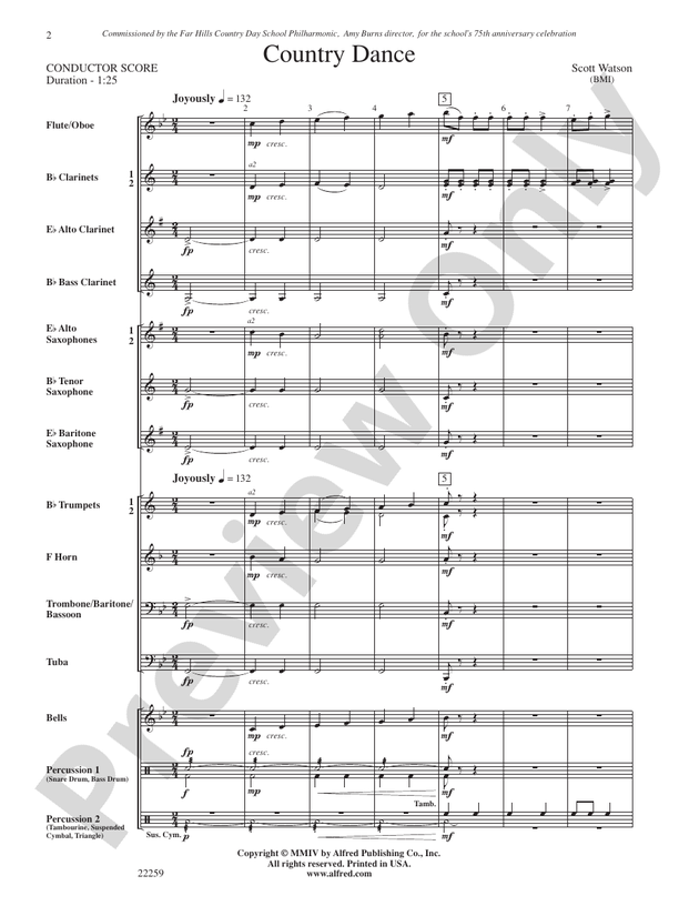 Country Dance - Concert Band Conductor Score & Parts (Digital Download)