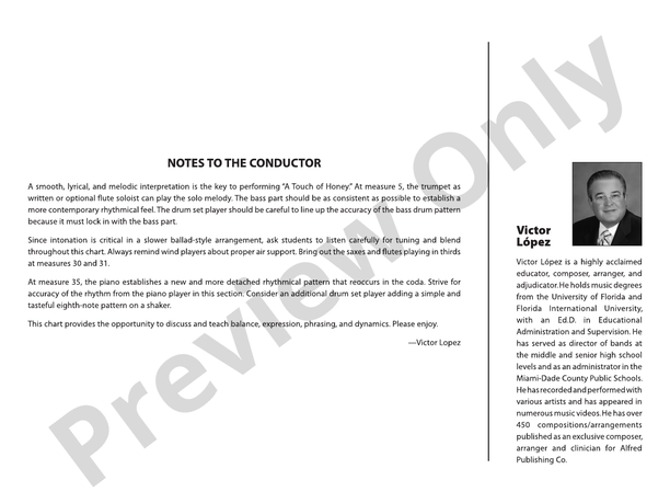 A Touch of Honey - Jazz Ensemble Conductor Score & Parts (Digital Download)