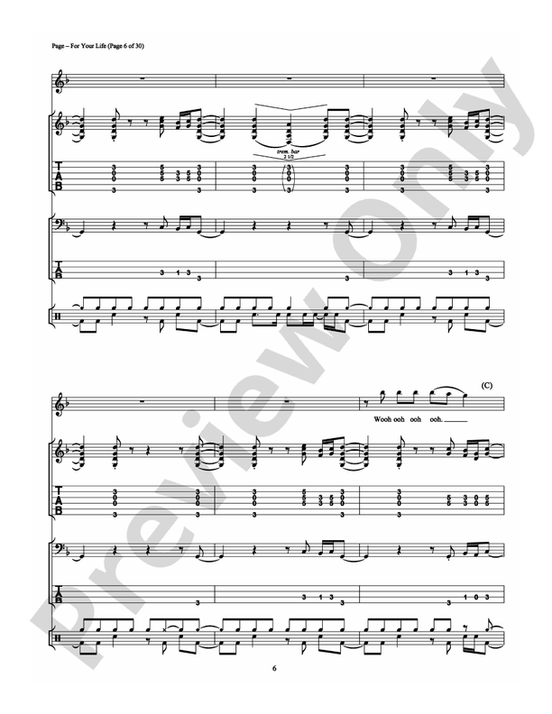 For Your Life - Guitar TAB (Digital Download)