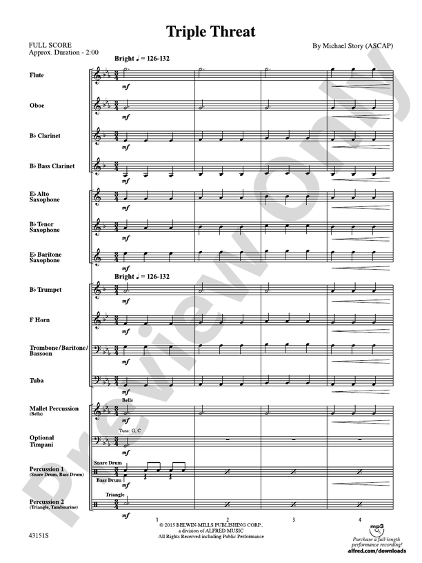 Triple Threat - Concert Band Conductor Score & Parts (Digital Download)