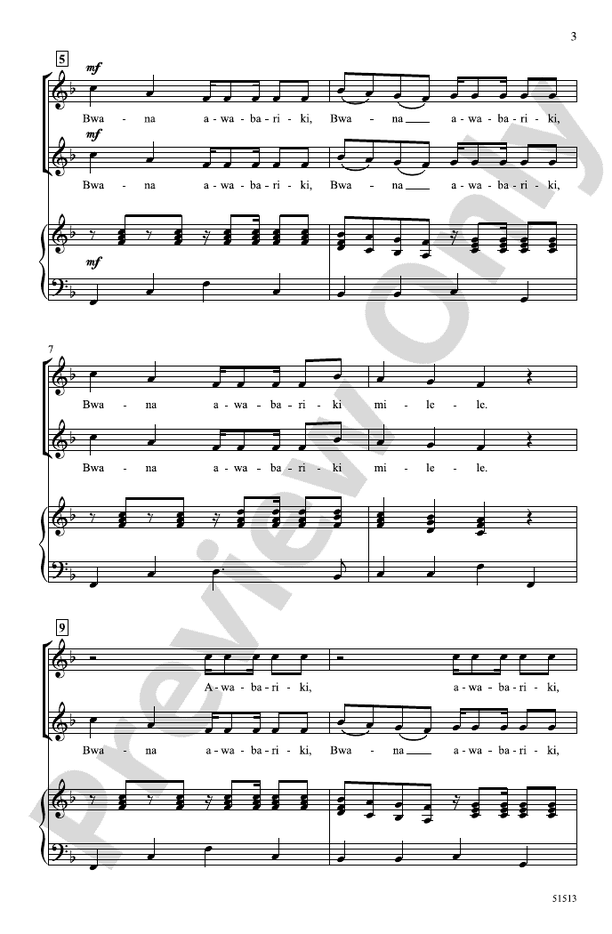 Bwana Awabariki - 2 Part Treble Choral Octavo (Digital Download)