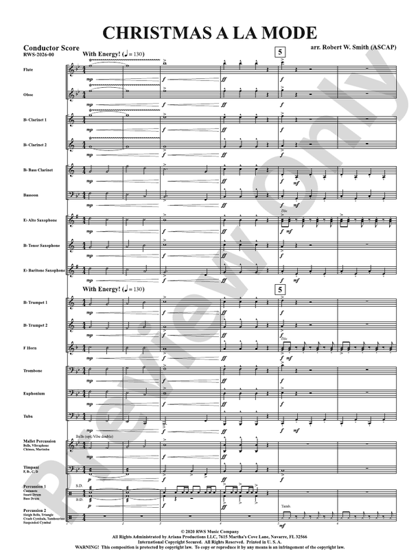 Christmas A La Mode - Concert Band Conductor Score & Parts (Digital Download)