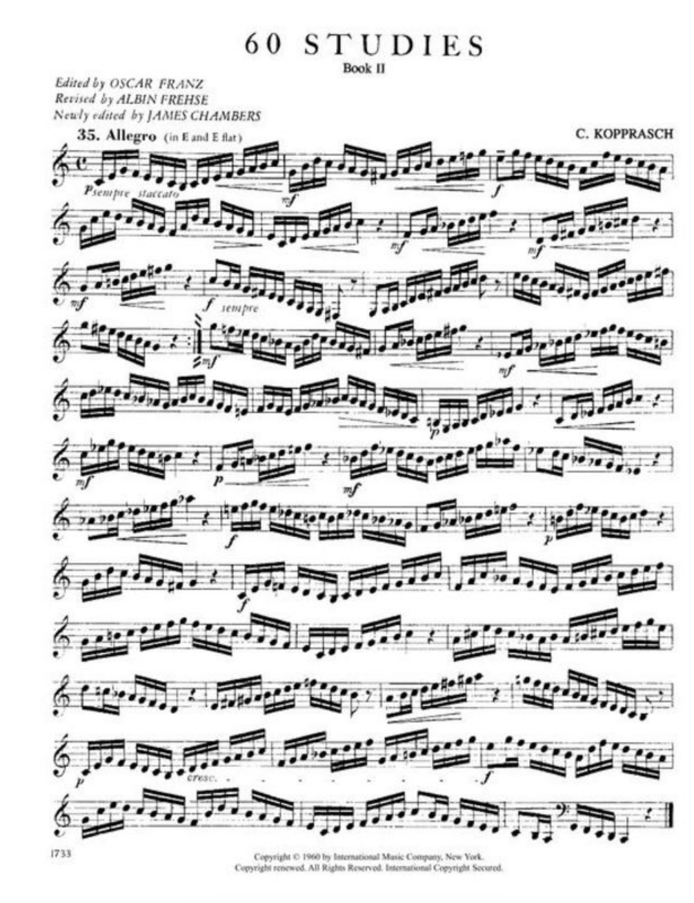 Kopprasch - 60 Studies Book 2 - French Horn Solo IMC IMC1733