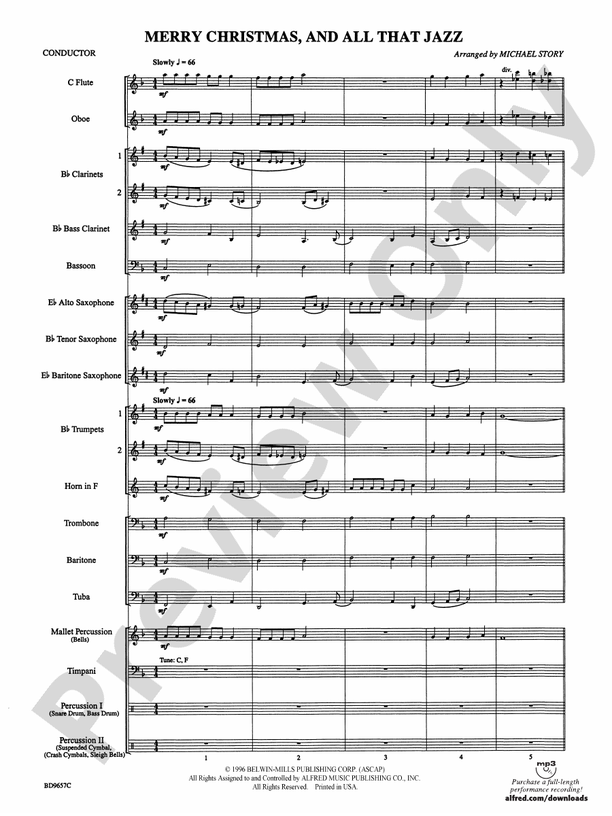 Merry Christmas, and All That Jazz! - Concert Band Conductor Score & Parts (Digital Download)