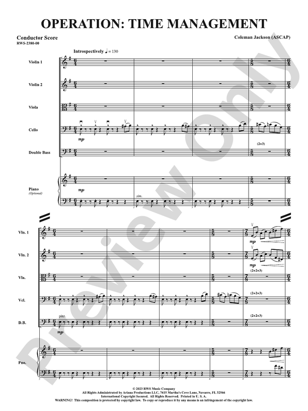 Operation: Time Management - String Orchestra Conductor Score & Parts (Digital Download)