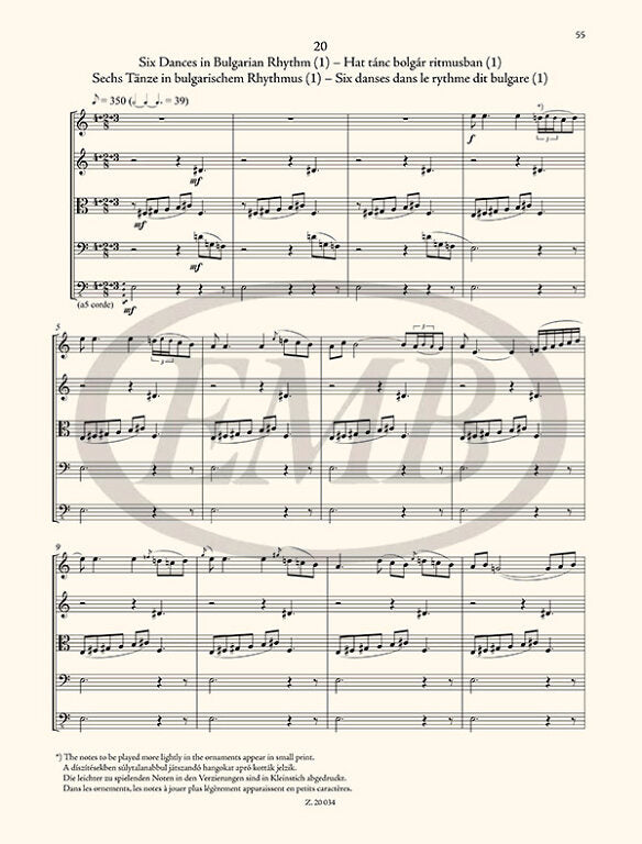 Bartok - The Microcosm of String Ensemble Music Volume 4 - String Orchestra edited by Soos/Borsos EMB Z20034