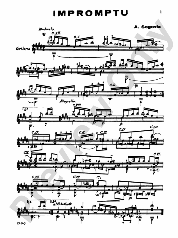 Segovia: Five Short Works for the Guitar - Guitar (Digital Download)