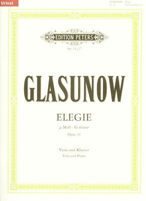 Elegy Op. 44 - Alexander Glazunov - Viola Edition Peters