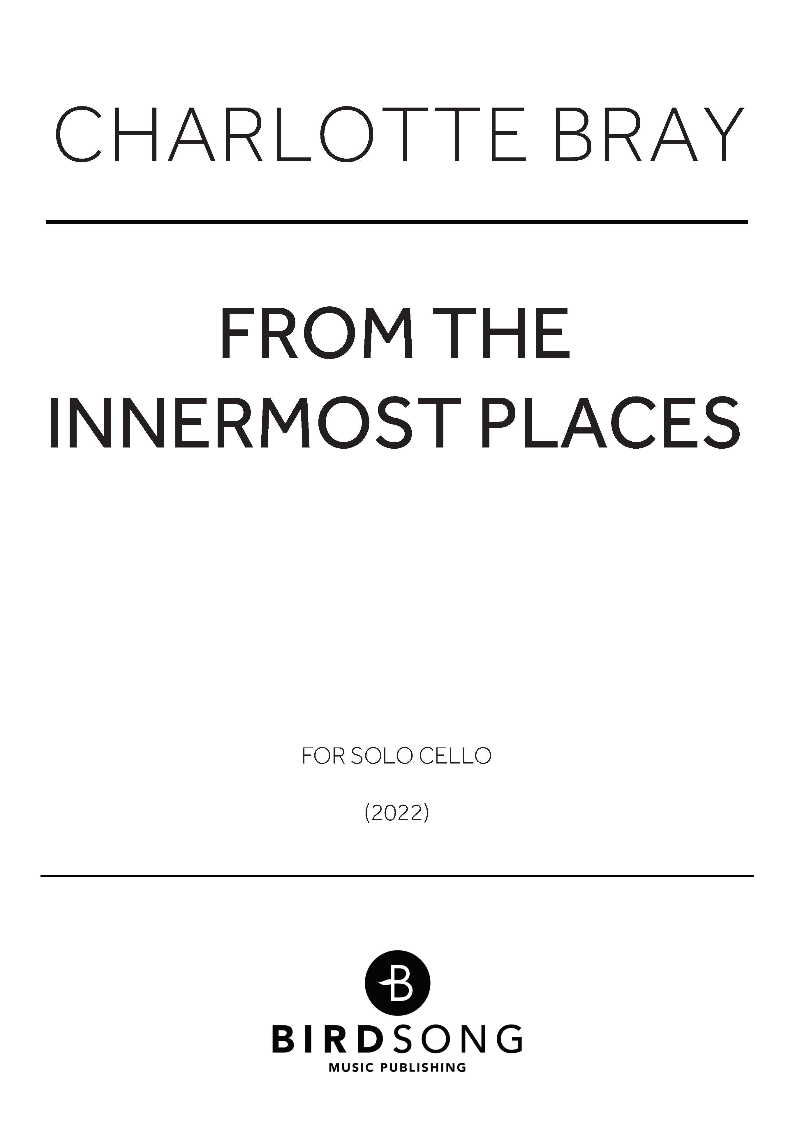 From the Innermost Places - Charlotte Bray - Cello (Digital Download)