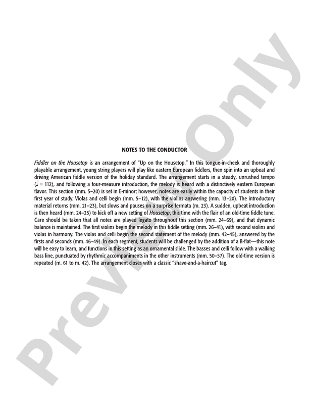 Fiddler on the Housetop – String Orchestra Conductor Score & Parts (Digital Download)