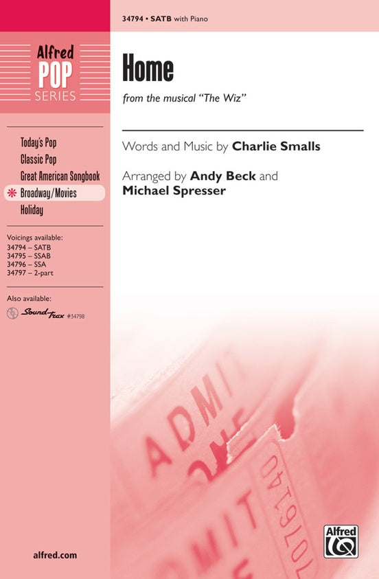 Home (from The Wiz) – SATB Choral Octavo (Digital Download)