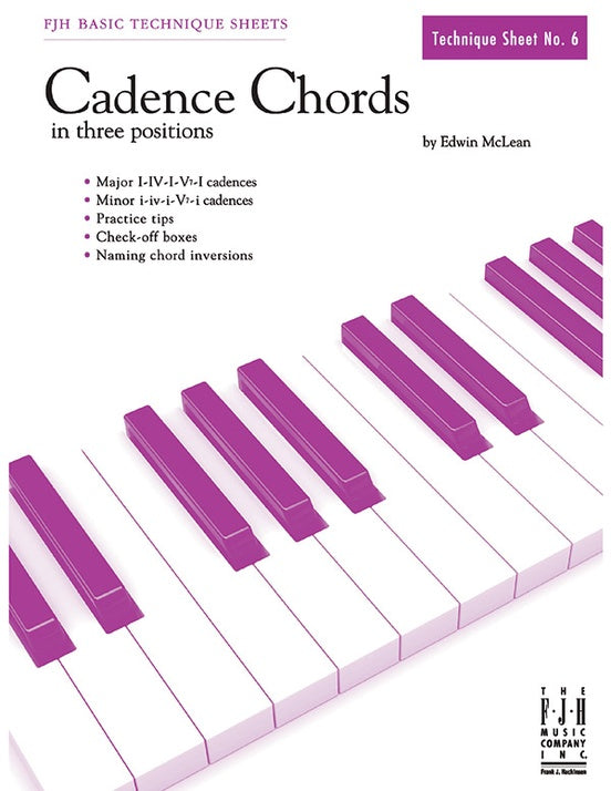 Cadence Chords in three positions - Piano (Digital Download)