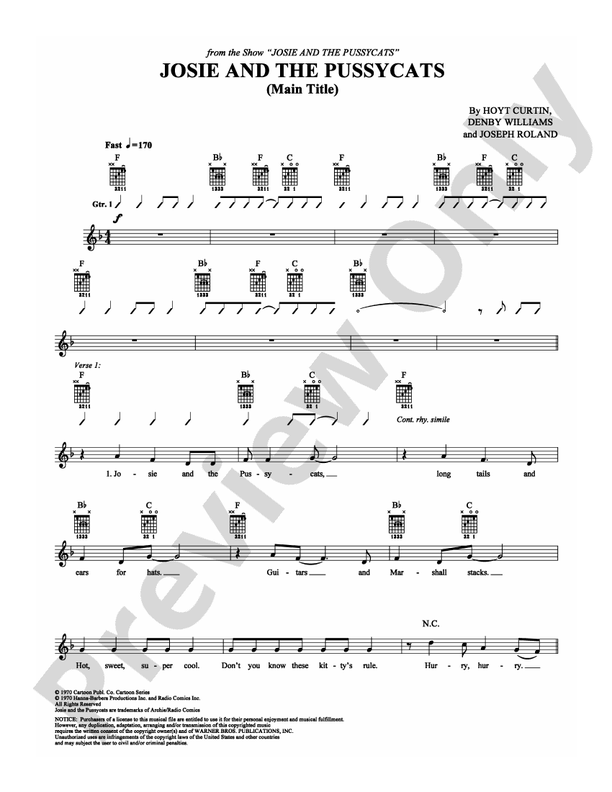 Josie and the Pussycats - Easy Guitar (Digital Download)