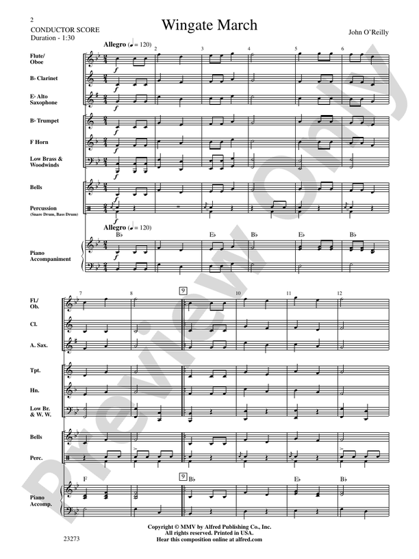 Wingate March - Concert Band Conductor Score & Parts (Digital Download)