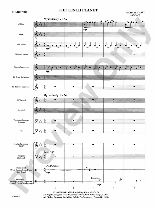 The Tenth Planet - Concert Band Conductor Score & Parts (Digital Download)