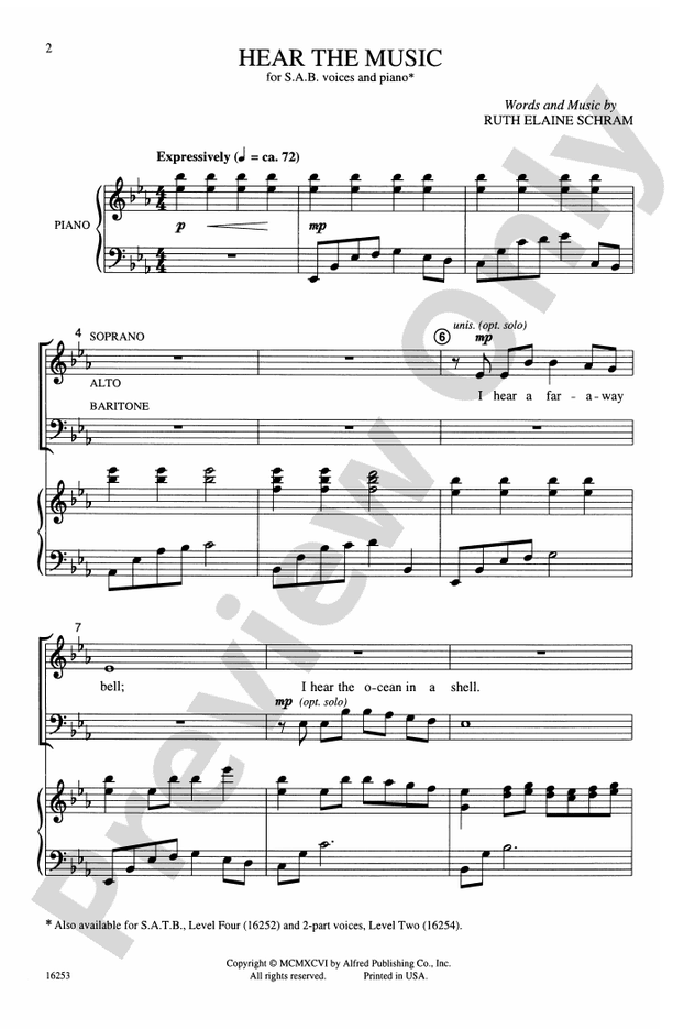 Hear the Music – SAB Choral Octavo (Digital Download)