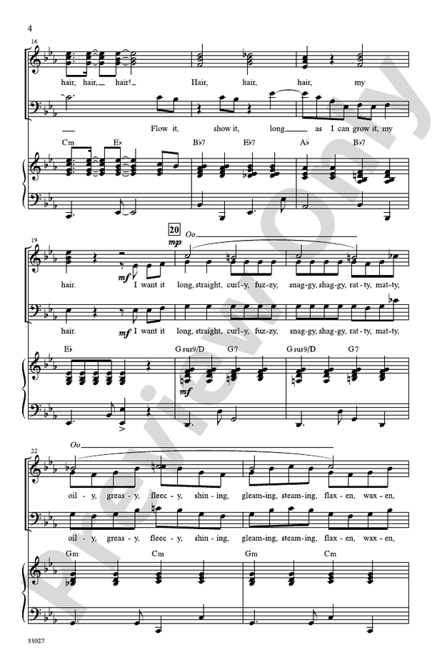 Hair: A Choral Medley - SAB Choral Octavo (Digital Download)