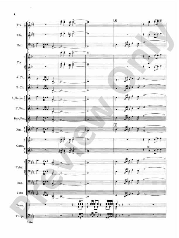 Hues of Blue - Concert Band Conductor Score & Parts (Digital Download)