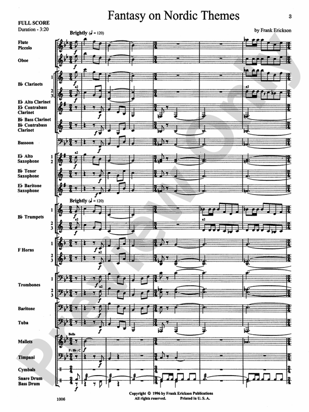 Fantasy on Nordic Themes - Concert Band Conductor Score & Parts (Digital Download)