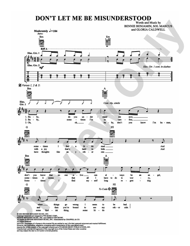 Don't Let Me Be Misunderstood - Guitar TAB (Digital Download)