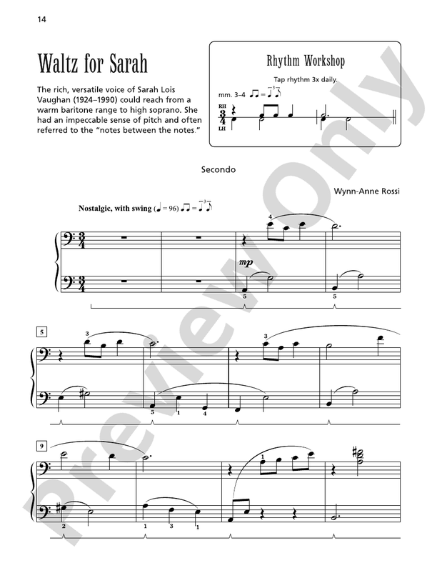 Waltz for Sarah - 1 Piano, 4 Hands (Digital Download)