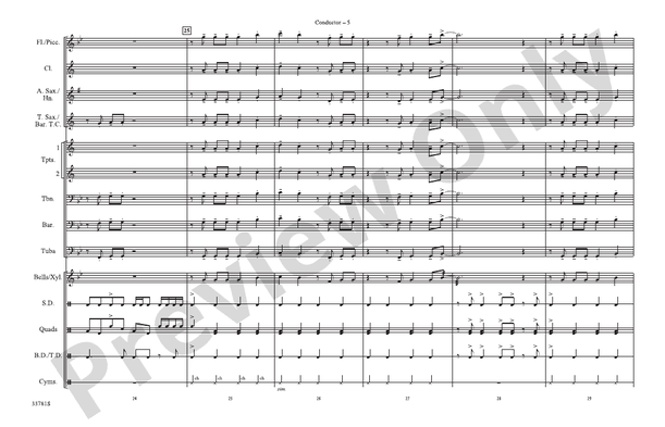 C'mon n' Ride It (The Train) – Marching Band Conductor Score & Parts (Digital Download)