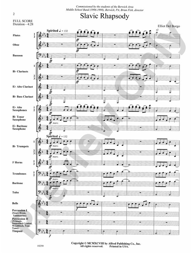 Slavic Rhapsody - Concert Band Conductor Score & Parts (Digital Download)