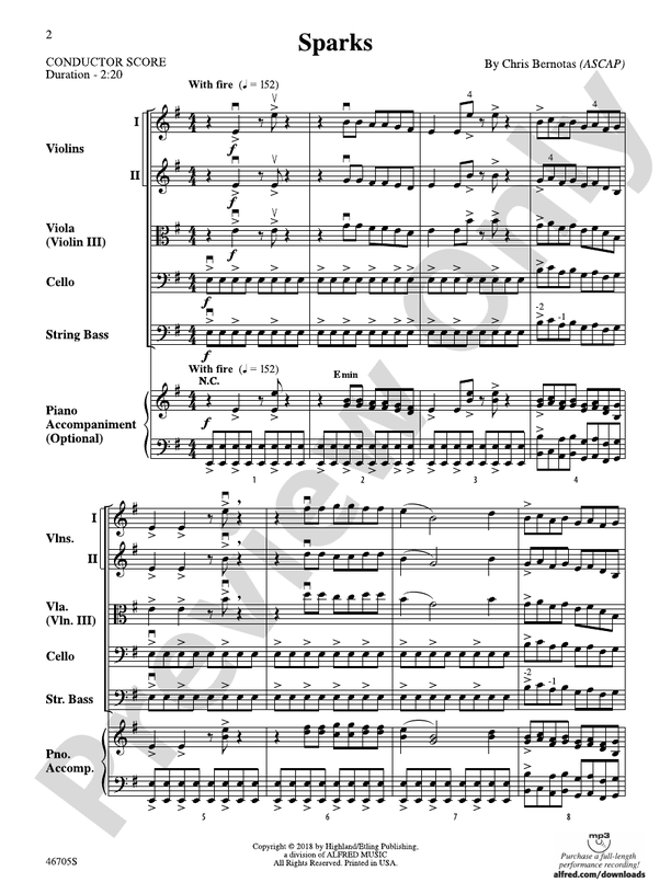 Sparks - String Orchestra Conductor Score & Parts (Digital Download)