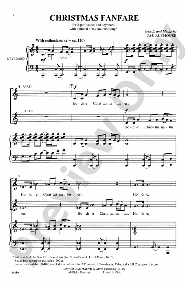 Christmas Fanfare – 2-Part Choral Octavo (Digital Download)