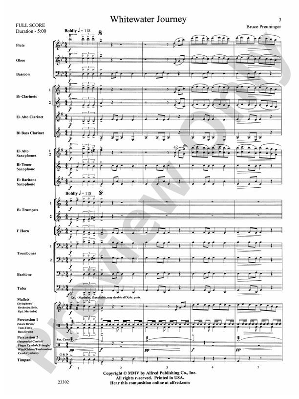 White Water Journey - Concert Band Conductor Score & Parts (Digital Download)
