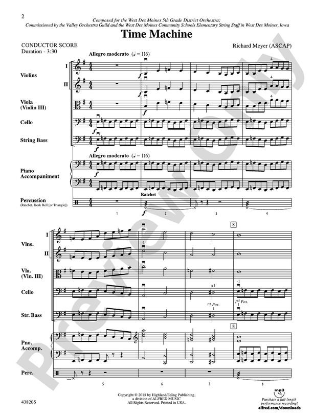Time Machine – String Orchestra Conductor Score & Parts (Digital Download)