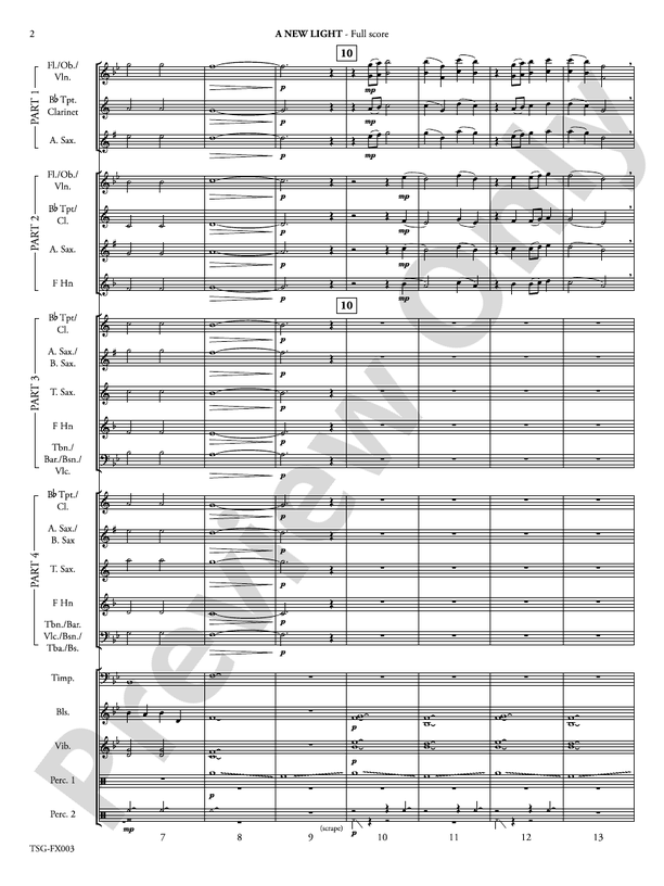A New Light (Flexible Arrangement) - Concert Band Conductor Score & Parts (Digital Download)