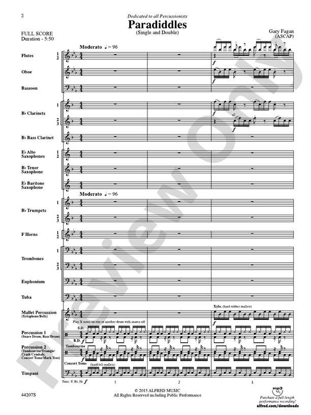 Paradiddles - Concert Band Conductor Score & Parts (Digital Download)