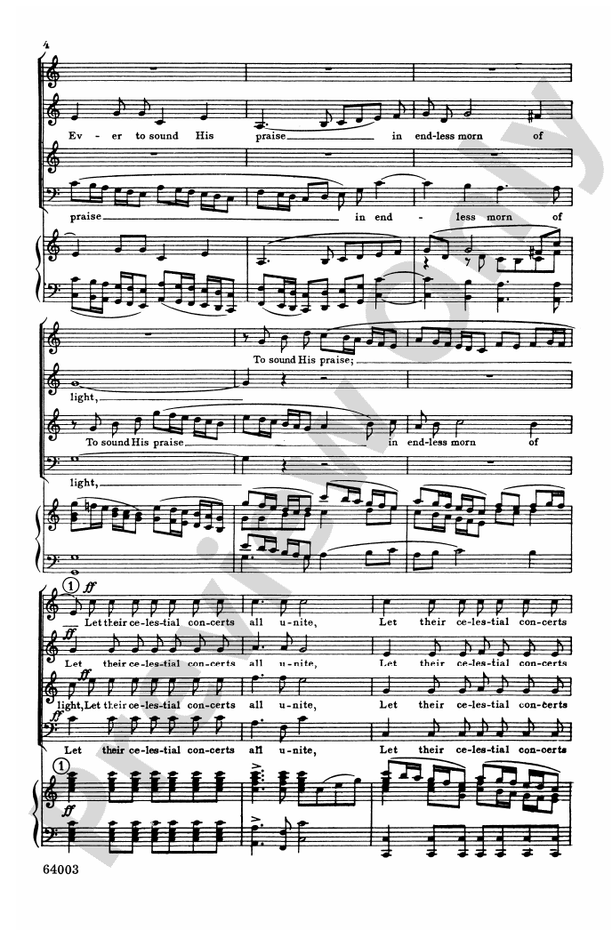 Let Their Celestial Concerts Unite (from Samson) – SATB Choral Octavo (Digital Download)