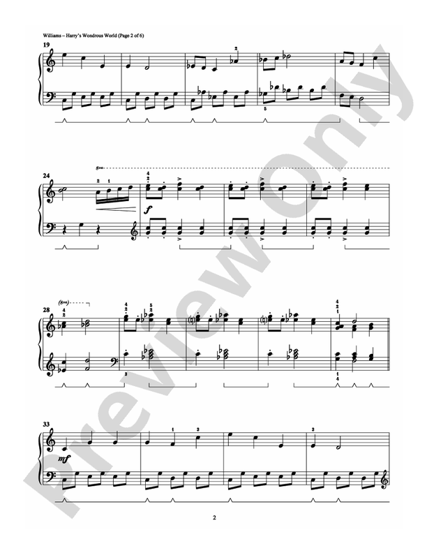 Harry's Wondrous World - Arr. Gail Lew - Easy Piano (Digital Download)