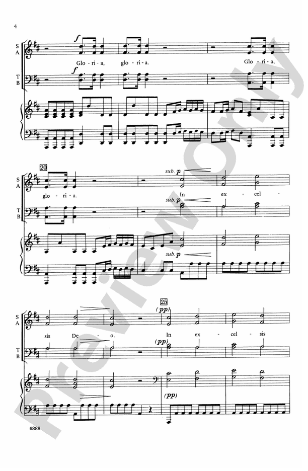 Gloria, Selections from (3 movements) – SATB Choral Octavo (Digital Download)