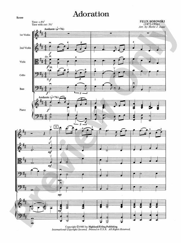 Adoration – String Orchestra Conductor Score & Parts (Digital Download)