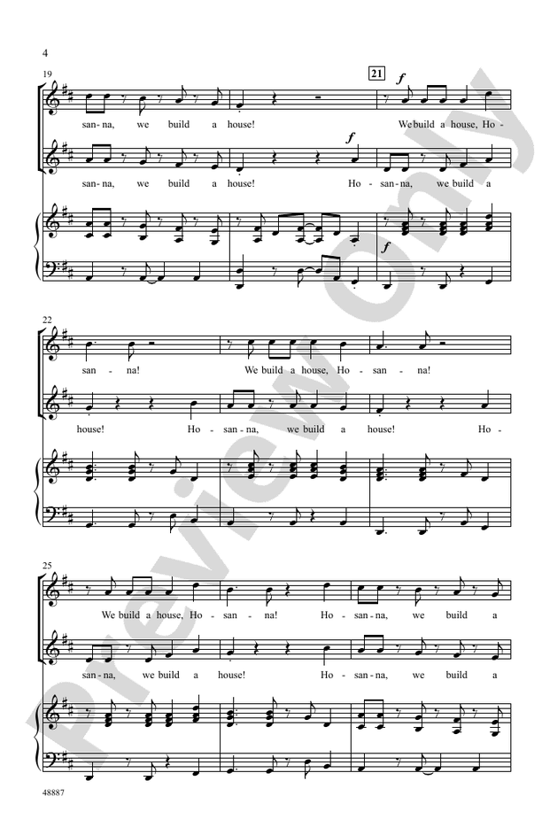 Hosanna, We Build a House – 2-Part (Digital Download)