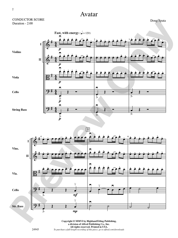 Avatar – String Orchestra Conductor Score & Parts (Digital Download)
