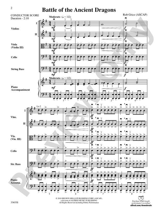 Battle of the Ancient Dragons – String Orchestra Conductor Score & Parts (Digital Download)