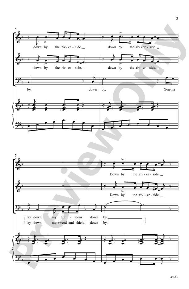 Down by the Riverside - SAB Choral Octavo (Digital Download)